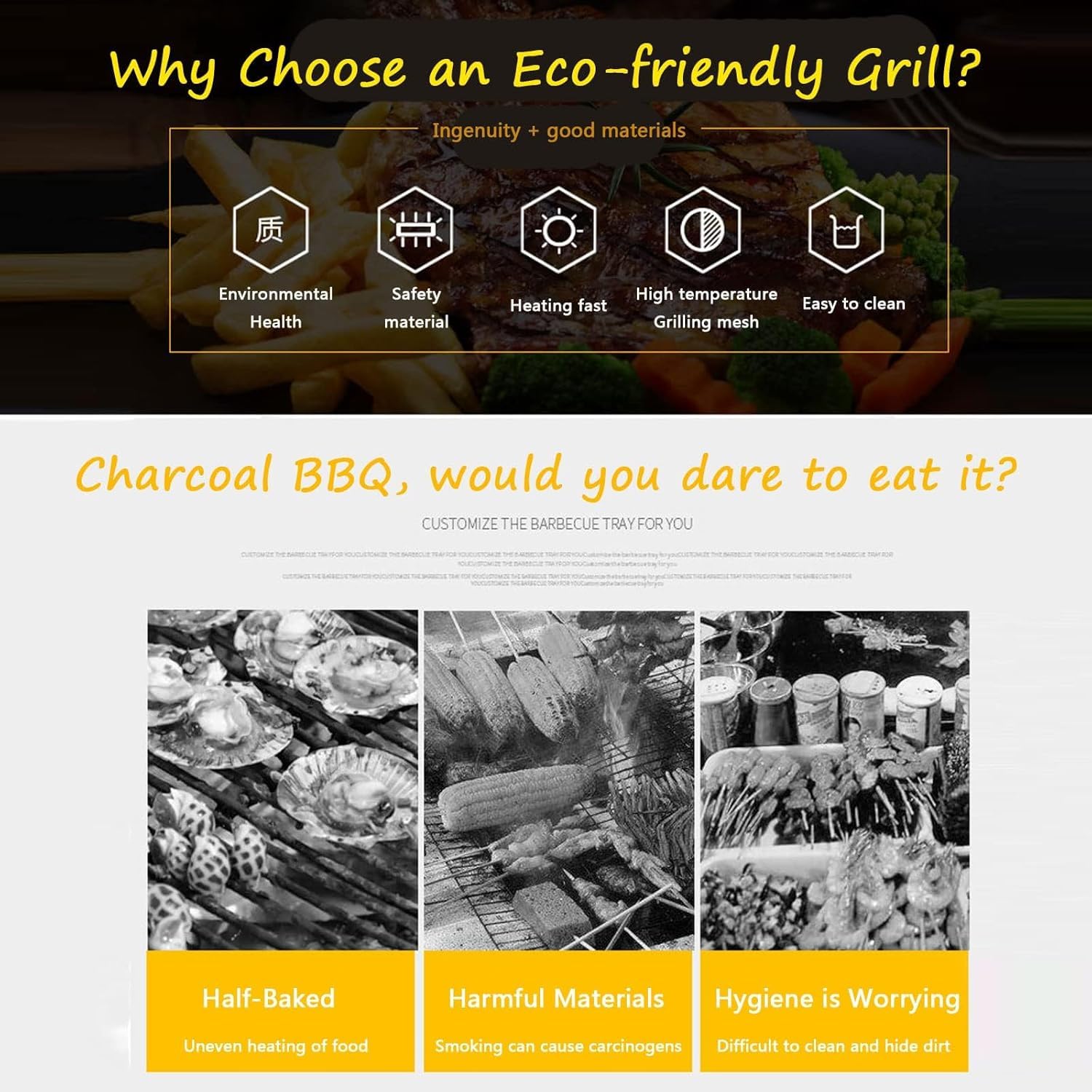 Elektryczny Grill Stołowy Elektryczny Bezdymny Przenośny Grill Bbq Grill Do Gotowania W Pomieszczeniach Z Tacką Ociekową Wypełnioną Wodą Kontrola Temperatury, Jpx D282