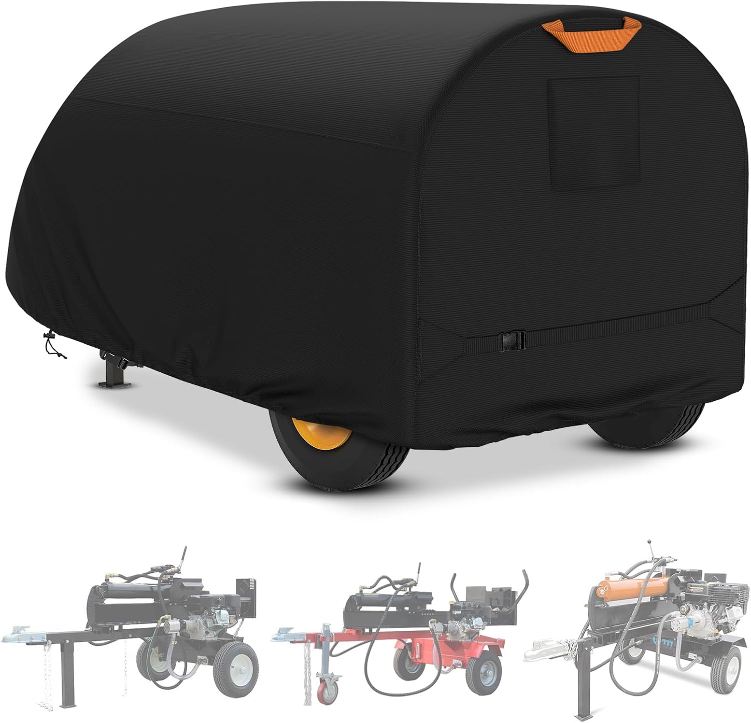 AKEfit Log Splitter Cover,Heavy Duty Waterproof Tear Resistance Wood Splitter Cover,for15-45 Ton Log Splitter Accessor(83''L x 45''W x 39''H)-Black