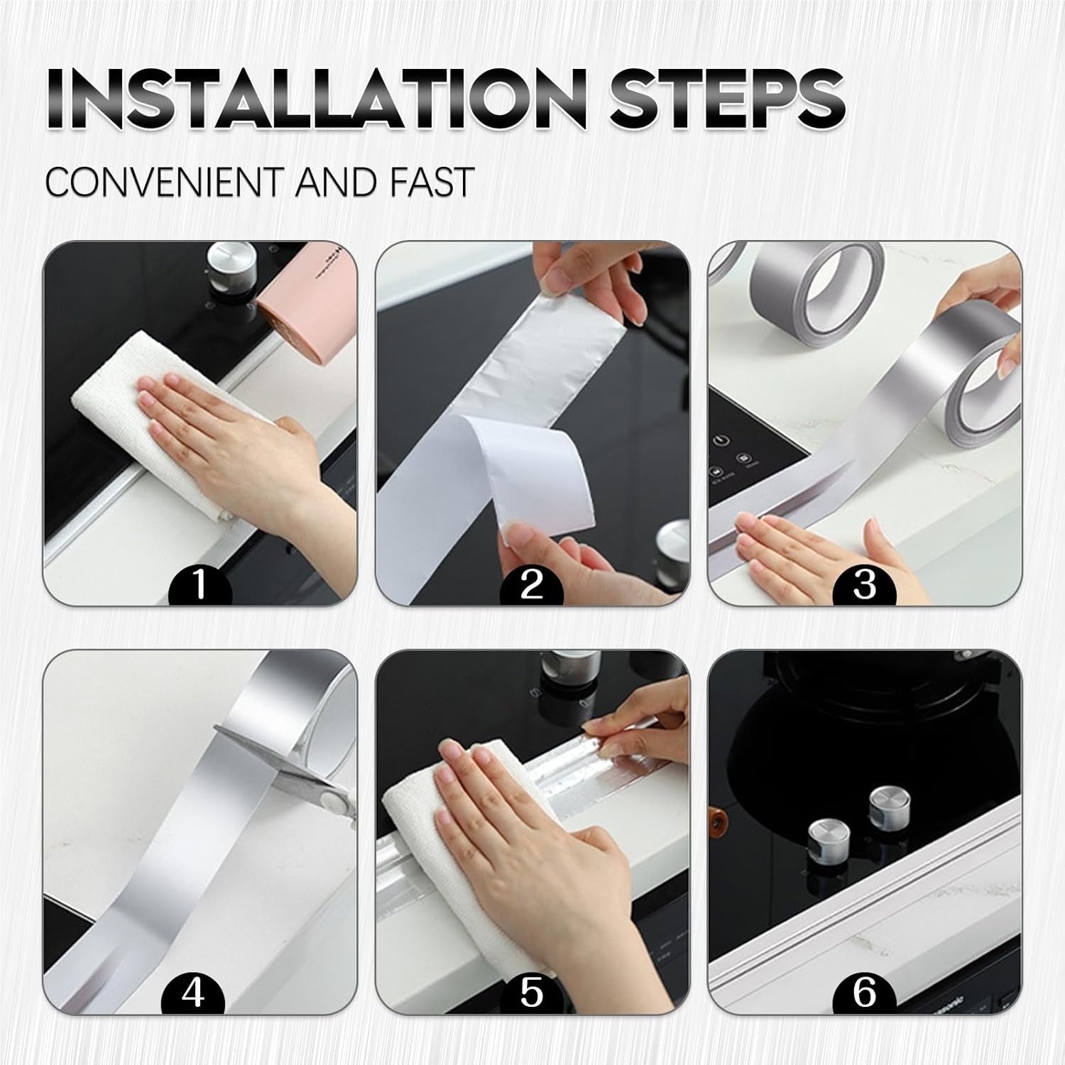 Aluminum Foil Tape Kitchen Pipe Repair Tape Adhesive Sealing Foil Heat Insulation Leak Proof Tape for Repair(5cmX20m)