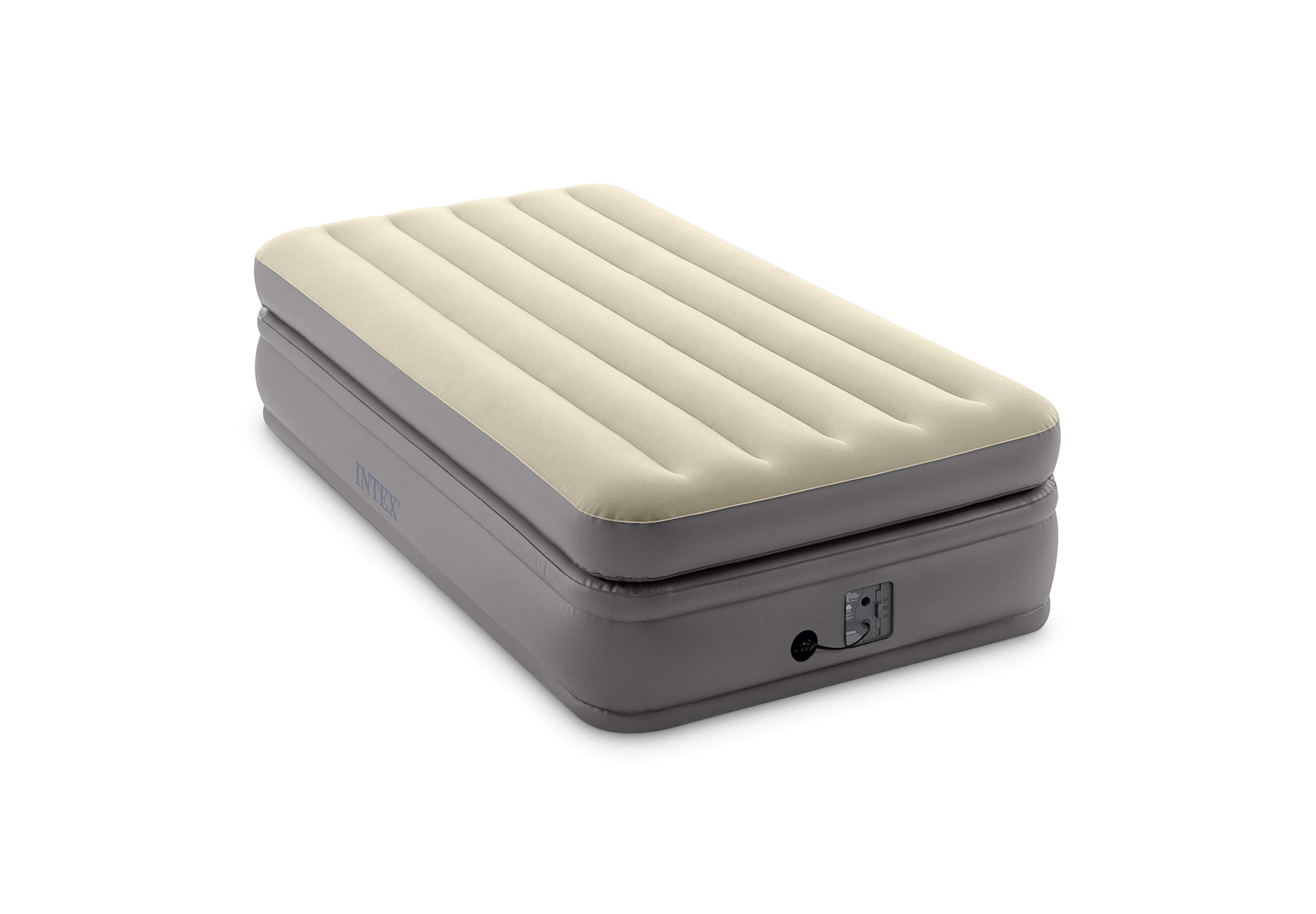 Intex 64161EP Dura-Beam Plus Essential Rest Inflatable Bed Air Mattress with Built-in Air Pump, Twin