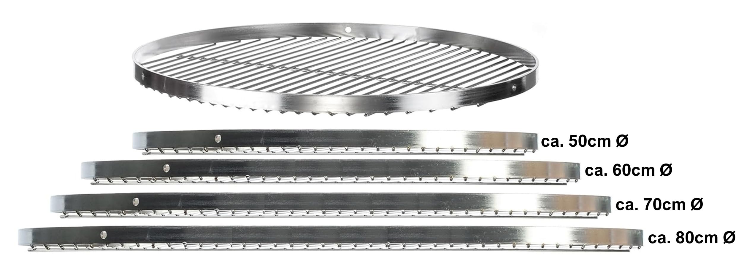 Brandsseller Grillrost aus Edelstahl AISI 201 Ø 60 cm runder BBQ-Rost für Schwenkgrill