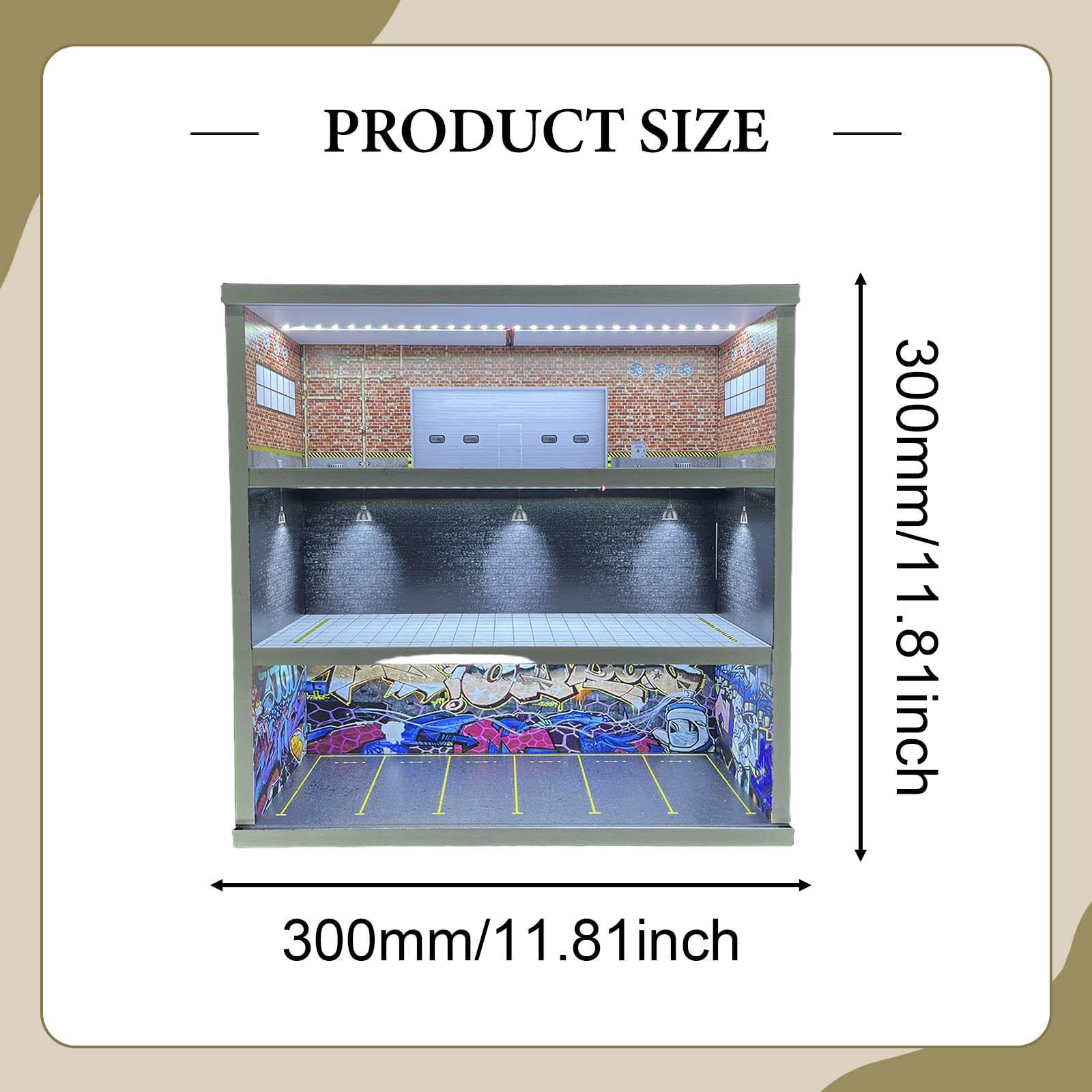 Vitrine für Modellautos Im Maßstab 1:64, Miniatur Szenario, Diorama, Dekorativ, Staubdicht, Sammlerstück, Geschenk, Präsentationsorganizer, Style A