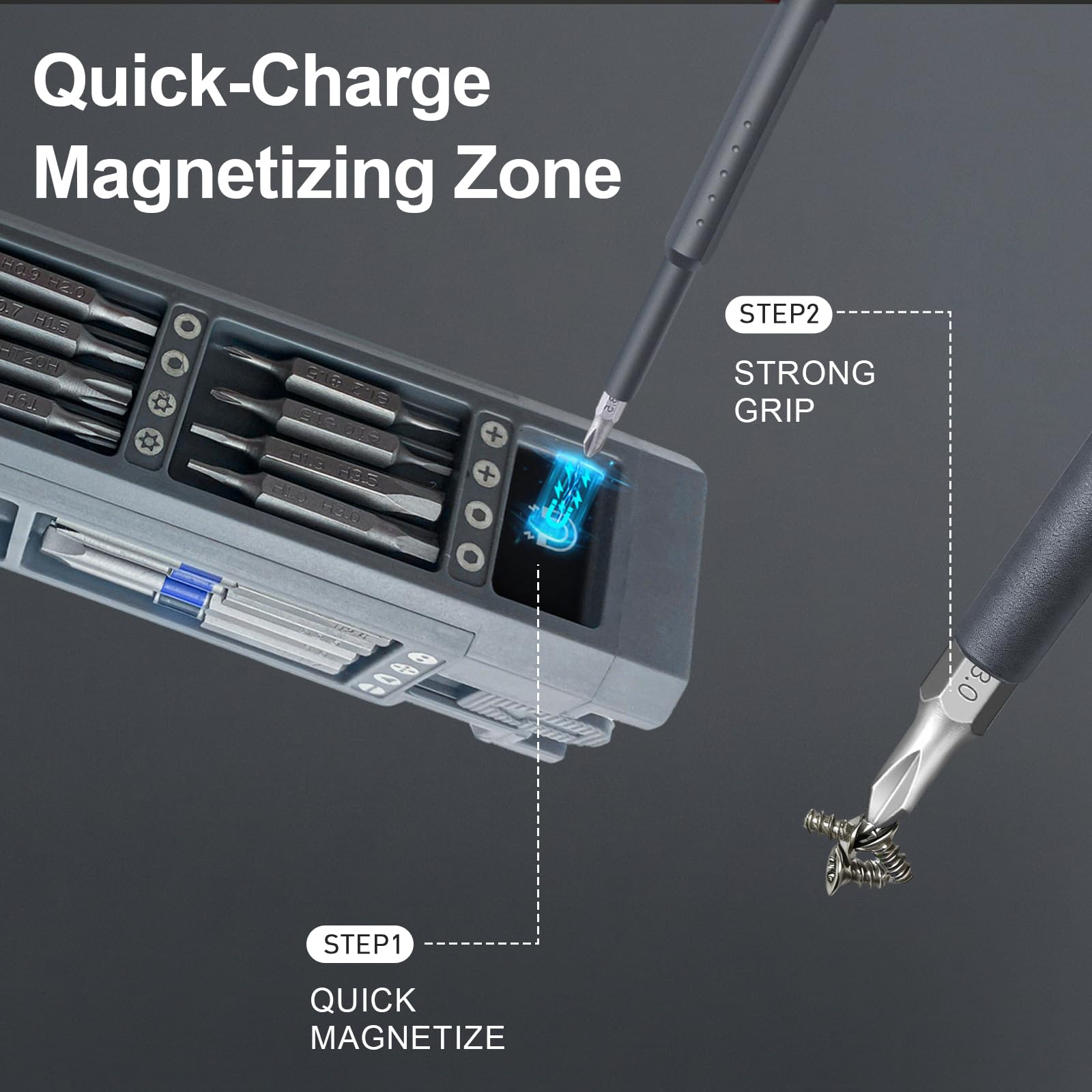 Set di cacciaviti piccoli 71 in 1, mini cacciavite premium con punte a doppia testa, cacciavite multi-bit con custodia magnetica, kit di strumenti di riparazione ergonomico per telefono, PC