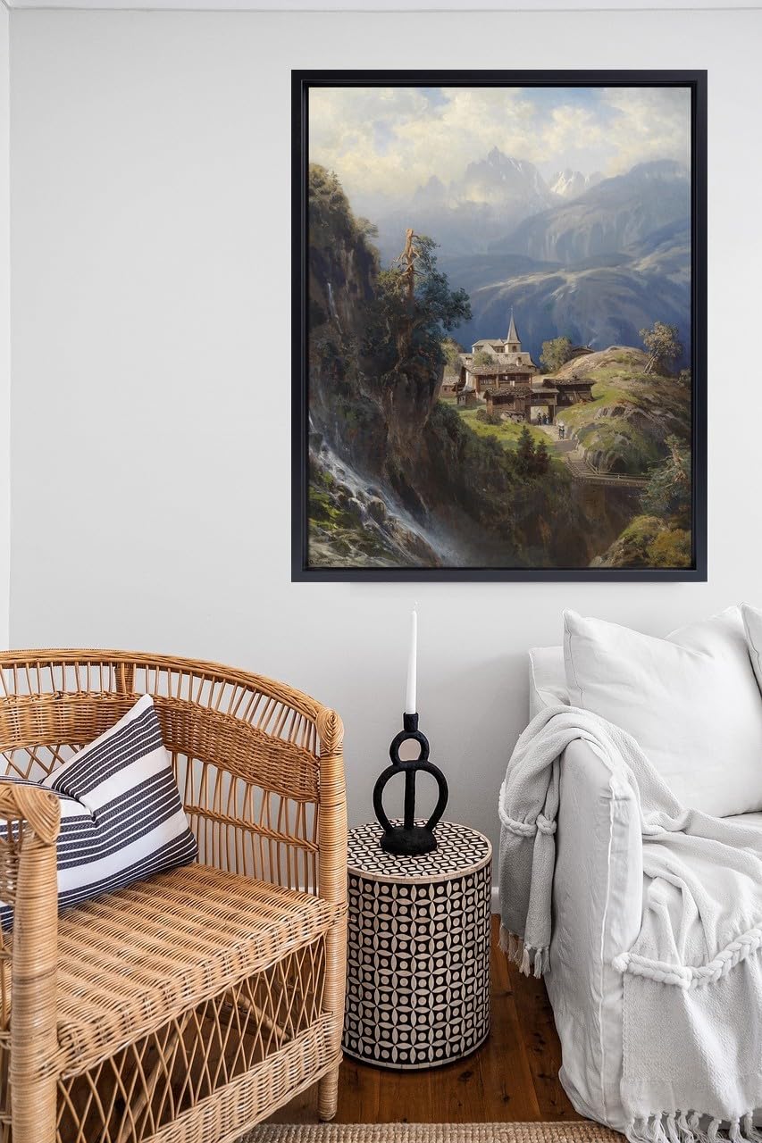 Schattenfugenrahmen 60x80 cm schwarz für Leinwand Bilderrahmen Keilrahmen für Leinwände aus Holz MDF