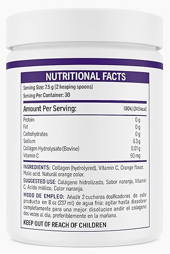 Miniatura 2 de Colageina Polvo de colágeno hidrolizado con vitamina C (7.94 oz) Sabor neutro Suplemento diario de colágeno para el bienestar rutinario 1 botella