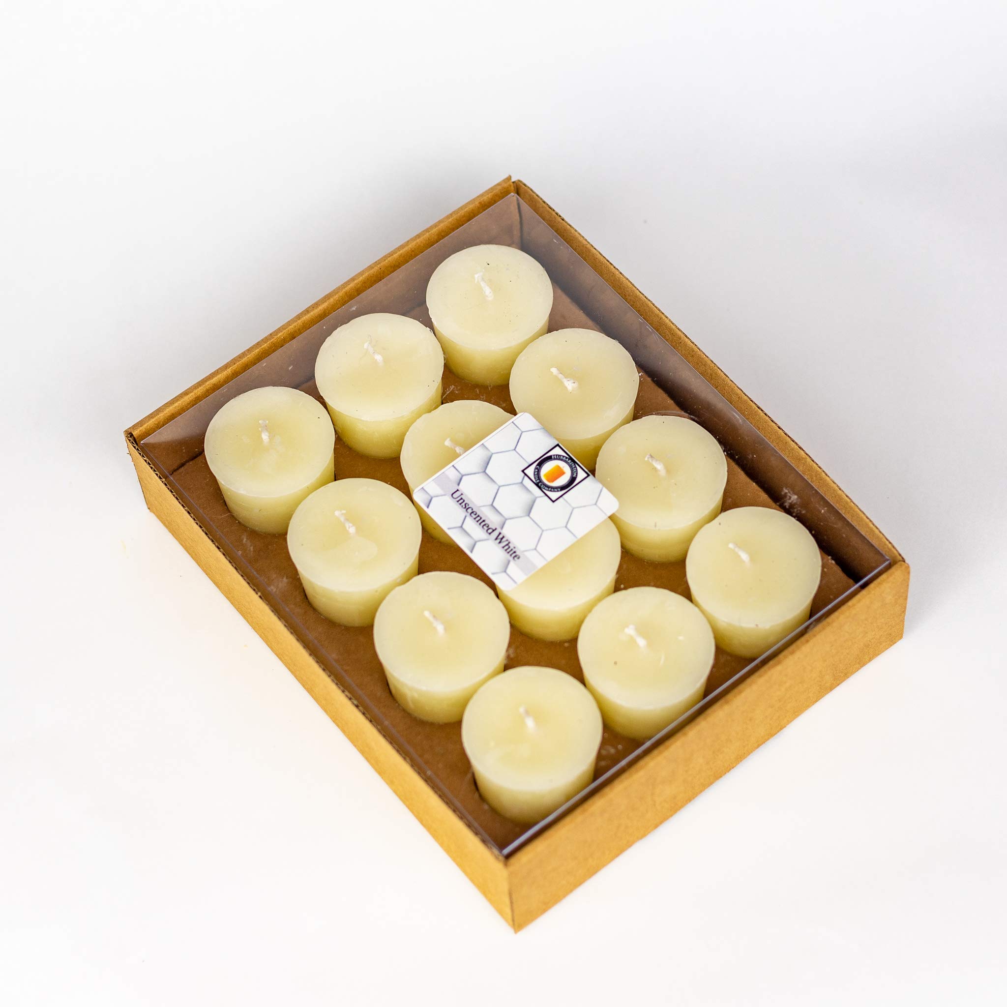 White Unscented 100% Beeswax Votives, Hand Poured by Hubbardston Candle Company (12)