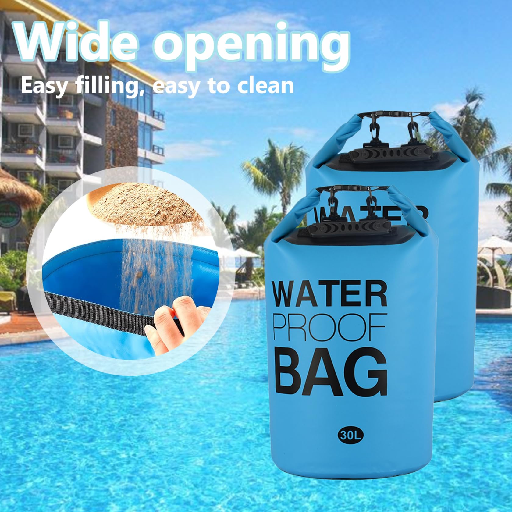 Poids d'échelle de Piscine 2 pièces 30L Poids de Marche de Piscine Sacs de Sable de Piscine en PVC 500D imperméables remplissables Poids de Piscine Hors Sol/creusée Polyvalents