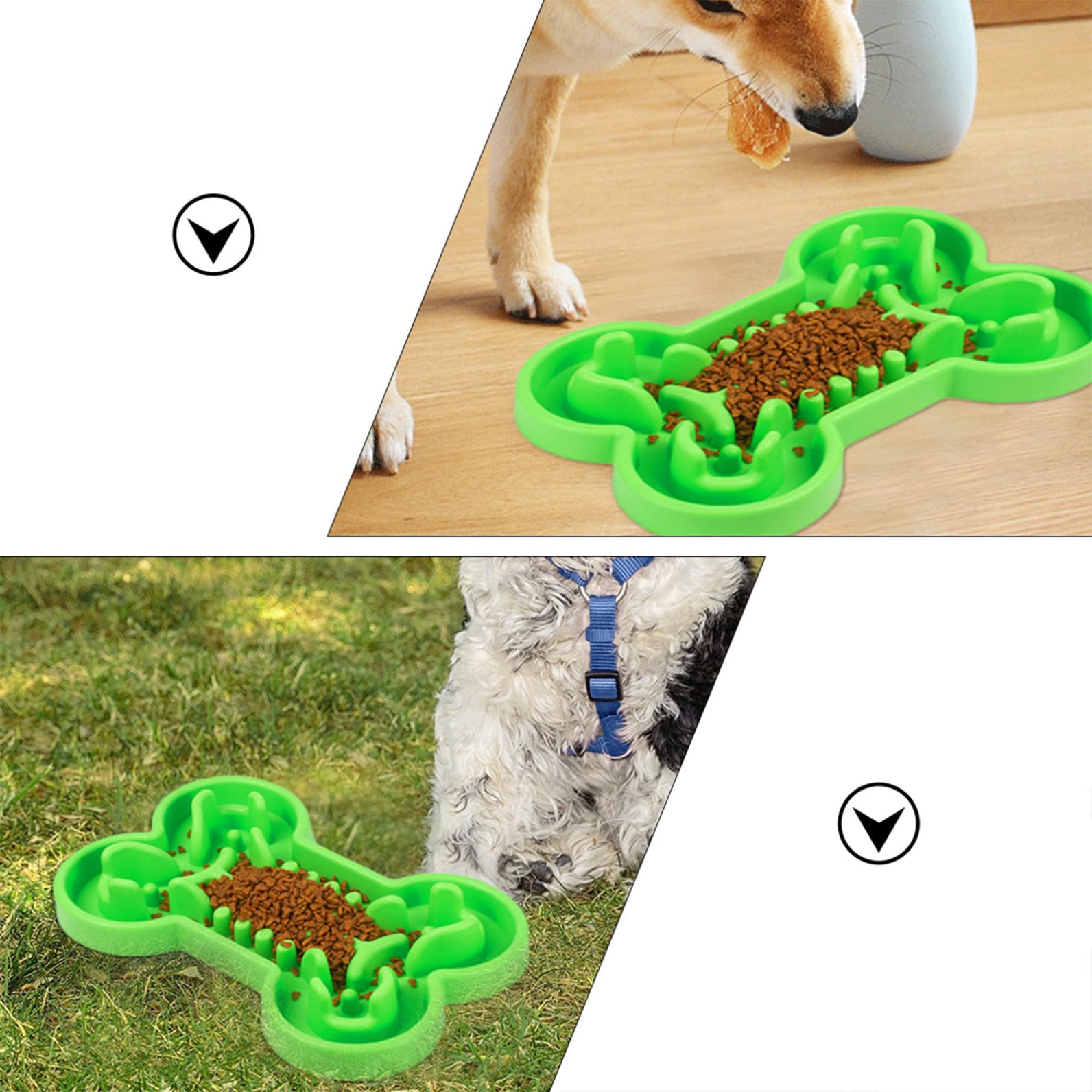 VANZACK Comedero Lento De Silicona Forma Hueso para Perros y Cachorros Sin Riesgo De Asfixia Comedero para Mascotas para Mascotas