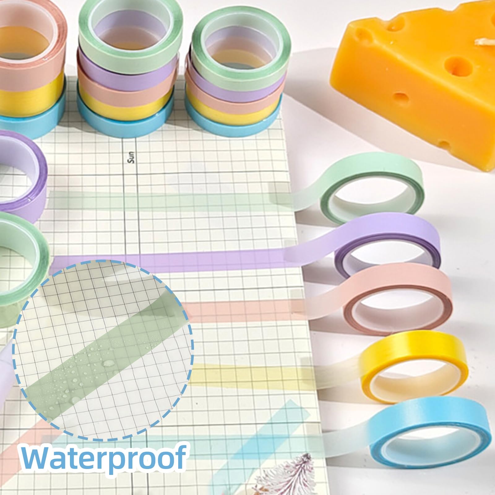 KGDUYC Textmarker-Klebeband 10 Rollen - Farbige Haftnotizen Zum Hervorheben