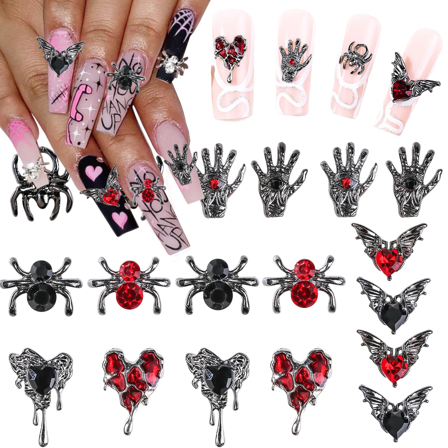 Amazon.com: 18Pcs Halloween Nail Charms for Acrylic Nails 3D Alloy
