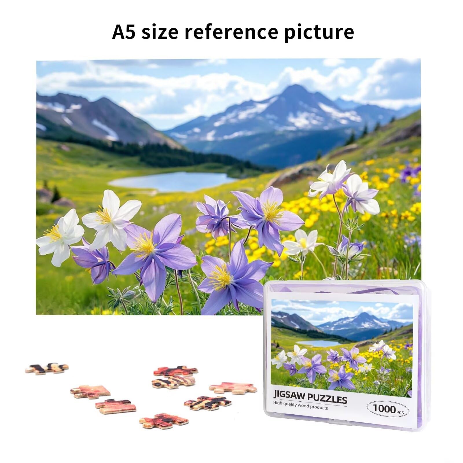 Puzzle 2000 Teile, Puzzle Erwachsene, Holzpuzzle Berg Impossible Jigsaw, Clevere Rätsel, HD Farbe Jigsaw mit Geschenkbox Verpackung for Aesthetic Room Decor, Geschenke für Frauen Blume 100x70cm p-1534