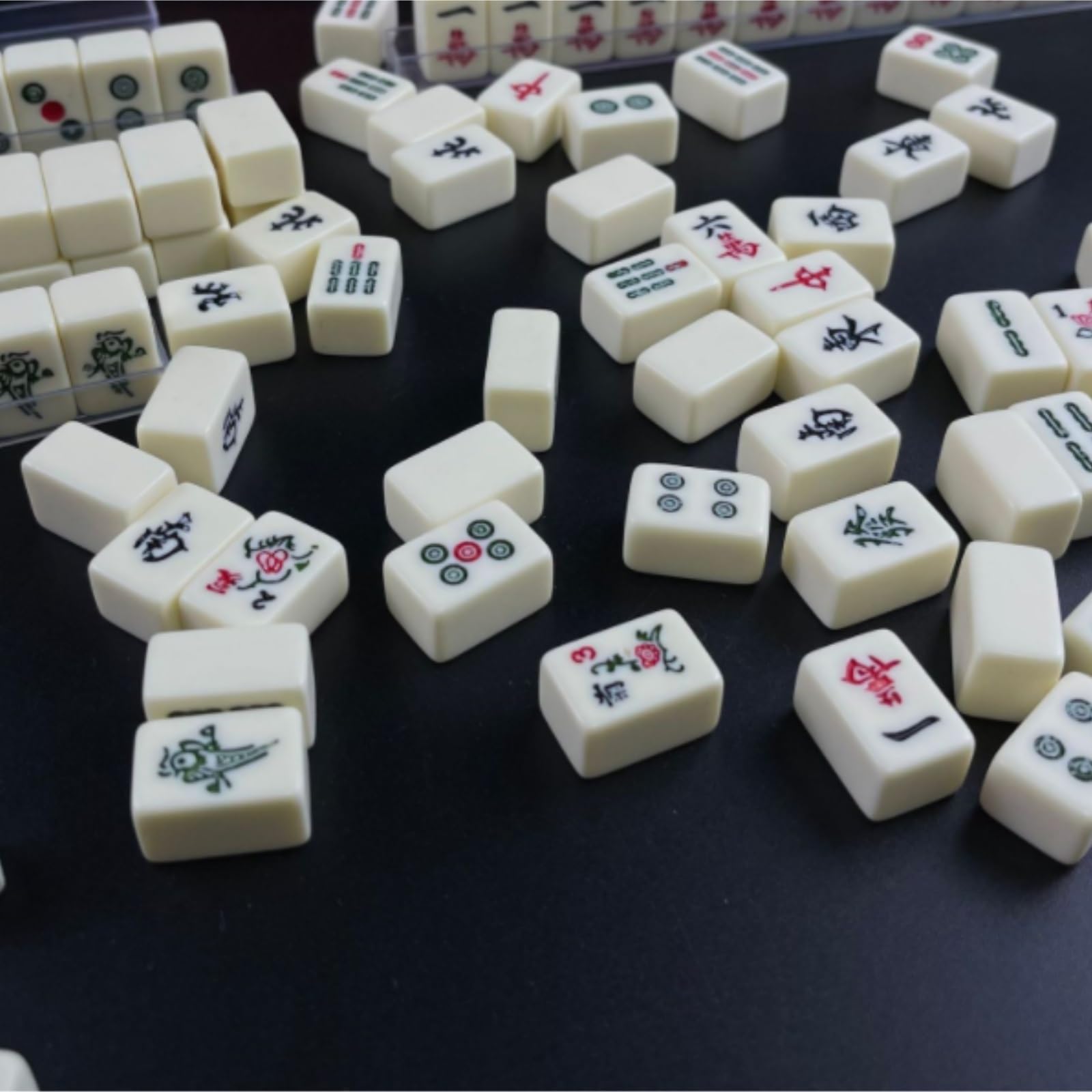 Chinesisches Mahjong MahJongg-Fliesen-Set, Chinesisches Mahjong-Set for Zuhause, Traditionelle Chinesische Version, Mahjong-Spielset Mit Box Für Familie Reise Spiel