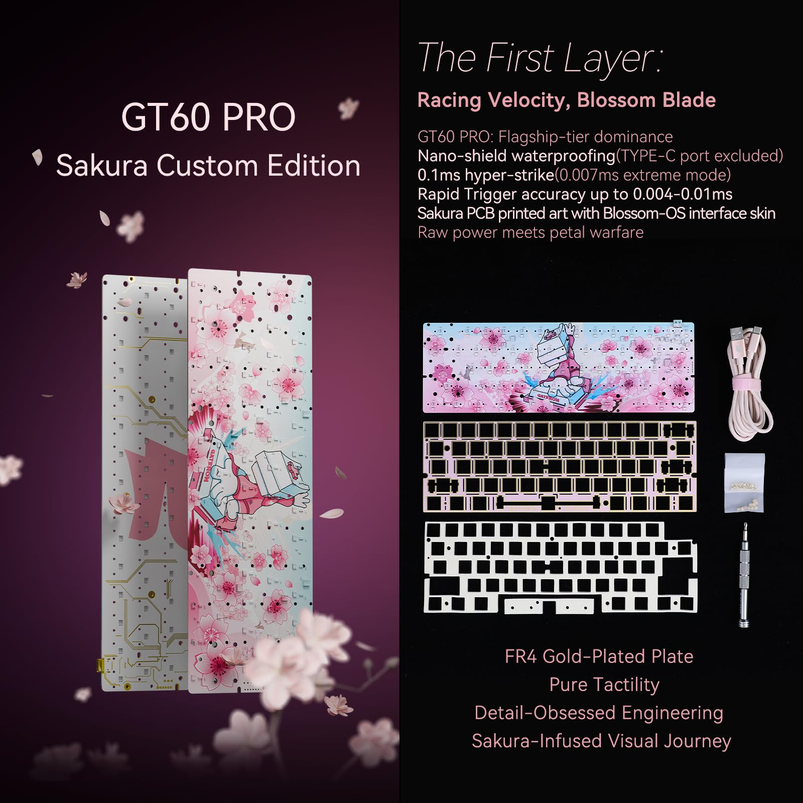 Amazon.com: GATERON x Sikakeyb Sakura TKL Magnetic Gaming Keyboard