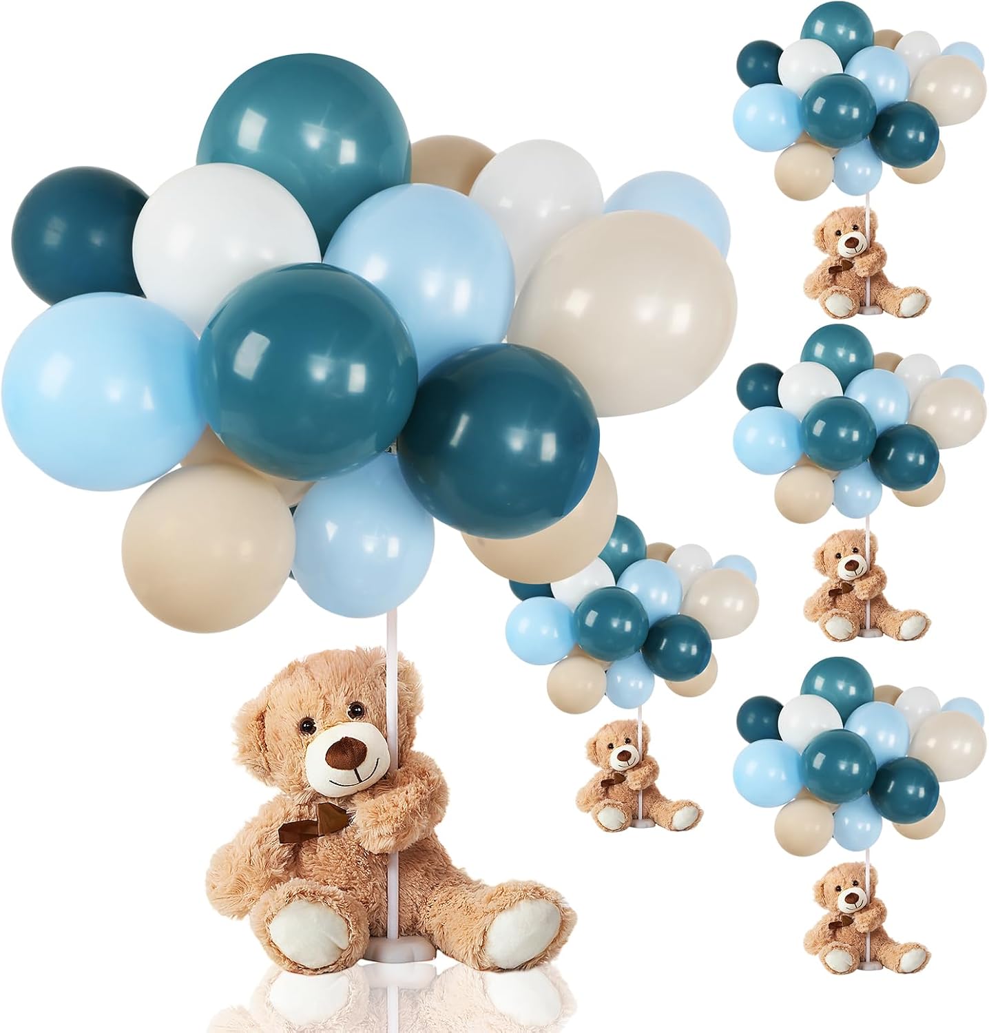 Color White and Pink Meooeck 185 Pcs Bear Baby Shower Party Decorations Table Centerpieces 5 Pcs 13. 5'' Gender Reveal Bears 180 Balloons Kit Baby Shower Table Decor for Birthday Wedding