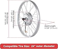 Vista 3 de AW Electric Bicycle Front Wheel 2024Inch E-Bike Conversion Kit 36V 750W Ebike Wheel Kit Thumb Throttle Hub Bicycle Conversion Motor Kit