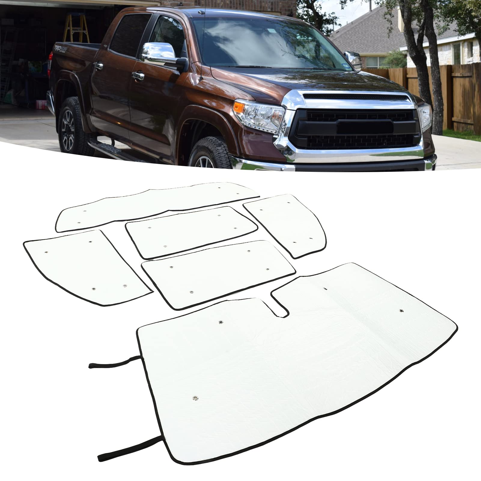 Parasol para Parabrisas de Coche, Paquete de 6, Reflector de Calor y Rayos UV con Ventosas para XK50 2007-2021