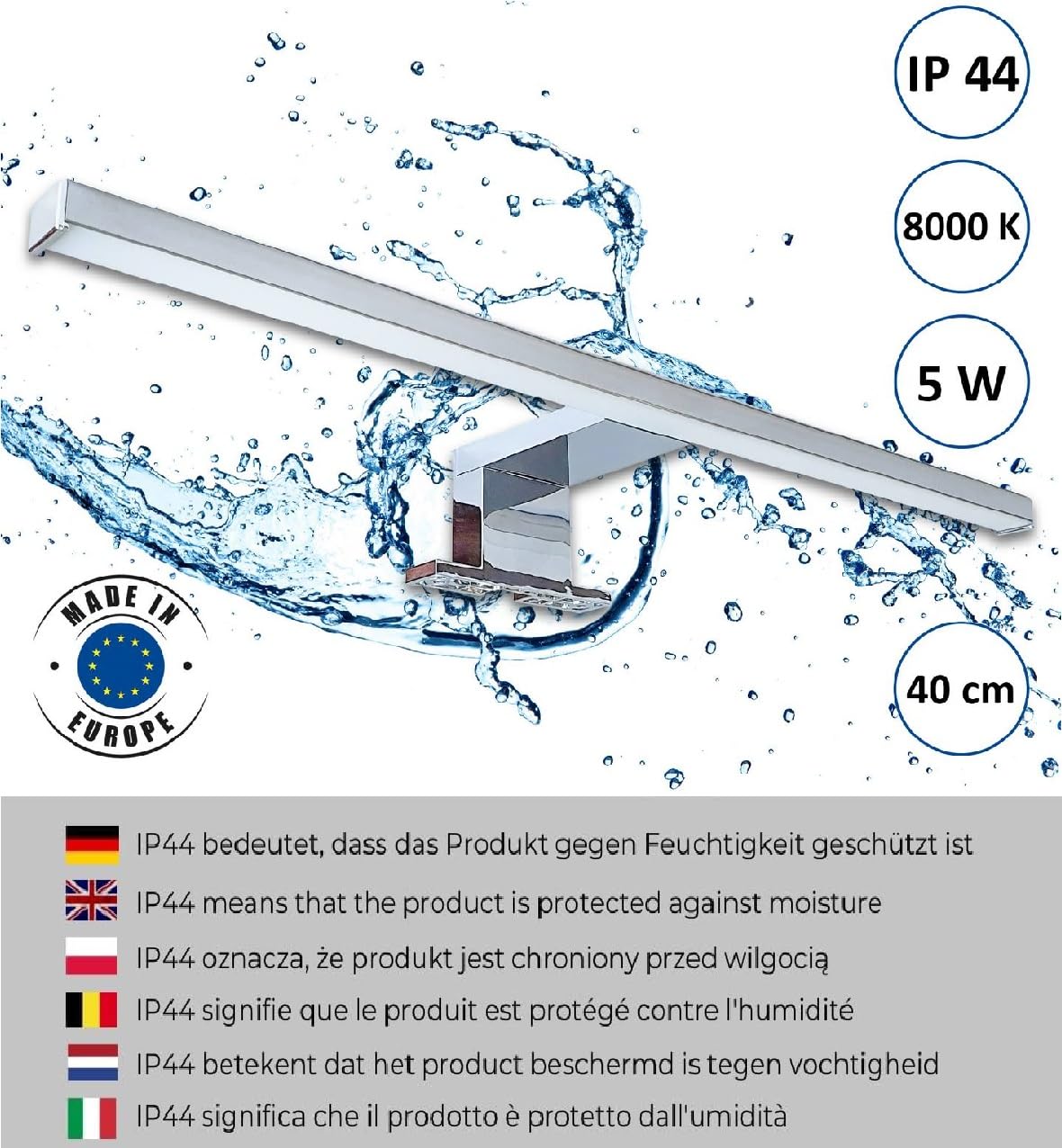 Badspiegel mit 3 Ablagen Badezimmerspiegel Spiegel Regal Wandspiegel Hängespiegel Badmöbel Spiegel Flurspiegel für Schlafzimmer für Badezimmer Weiß 60X50 LED Lampe - Recht