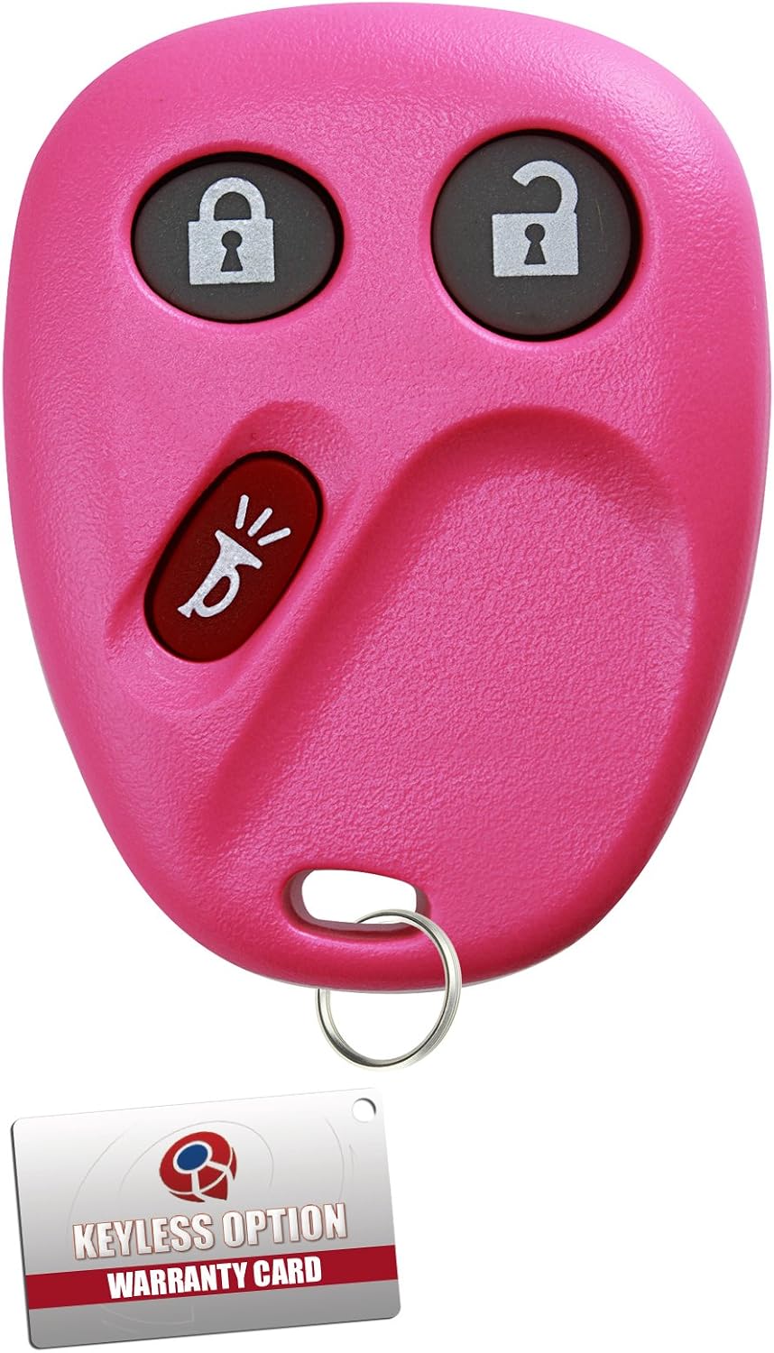 KeylessOption Keyless Entry Remote Control Car Key Fob Replacement for LHJ011 - Pink