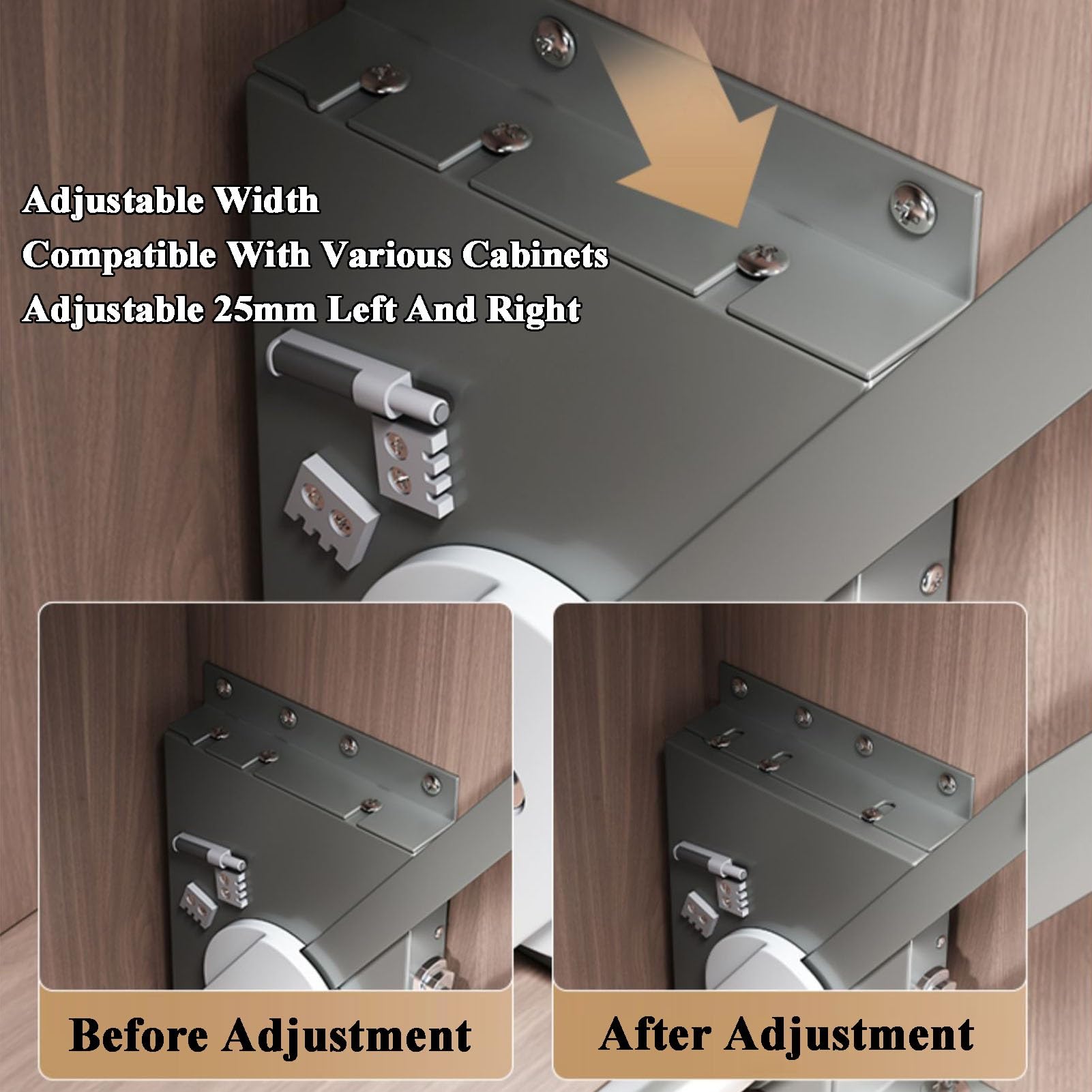 Wysuwany Organizer Do Szafki, 2-Poziomowa Półka Kuchenna, Wytrzymały Stojak Na Przyprawy Do Szafek Agd Z Podnoszonymi Drzwiami,Black-Cabinet 750mm