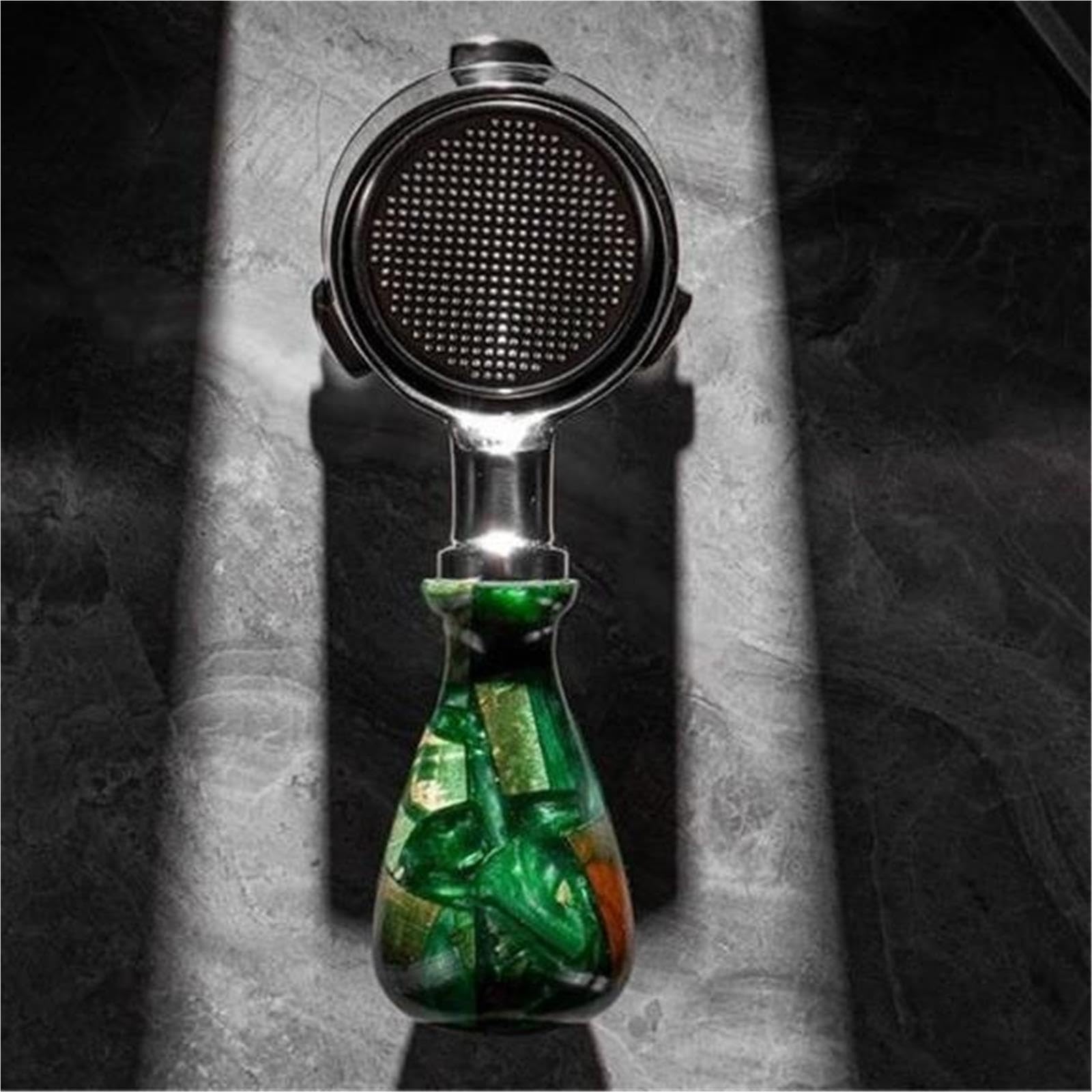 Poignée De Porte-filtre Sans Fond En Résine Lumineuse, Remplacement Pour Machine À Expresso, Accessoires De Modification De Café, Panier Filtrant(Streamer blue)