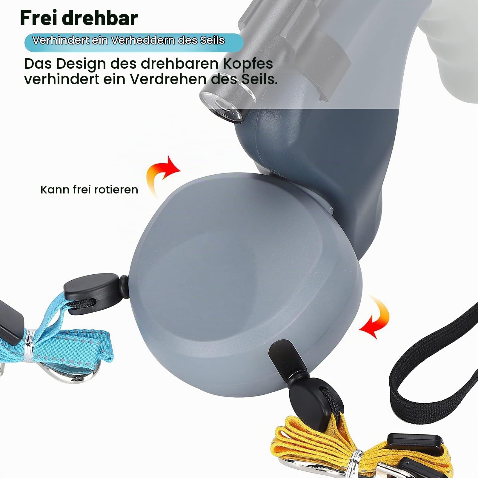 Pssopp Einziehbare Hundeleine Doppelte Hundeleine Einziehbare Hundeleine Hundeleine für Spaziergänge mit 2 Hunden(grau)