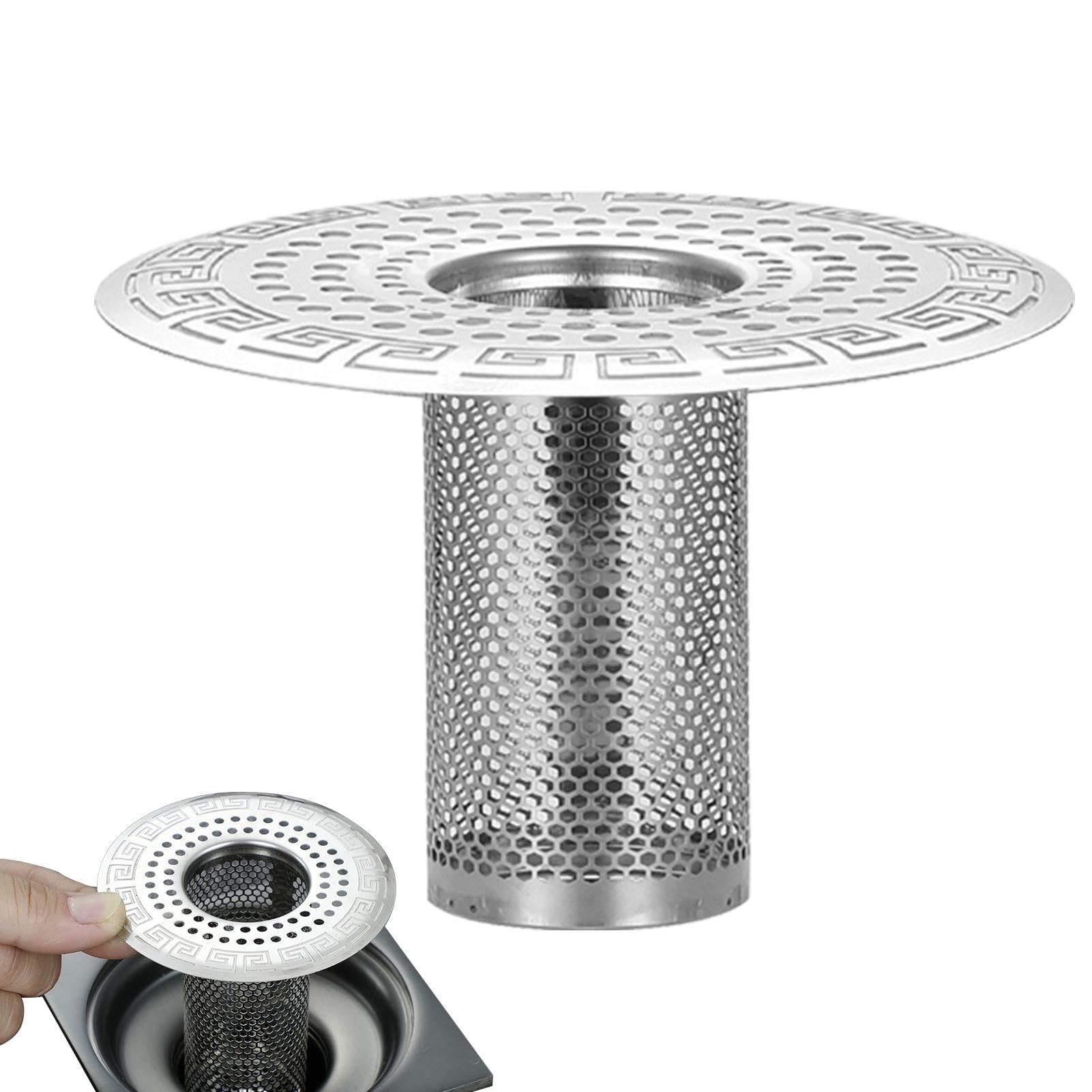 Nucleo Di Scarico A Pavimento In Acciaio Inox – 3 Misure, Guarnizione In Silicone Antiodore E Filtro Per Capelli – Per Bagno, Doccia E Cucina