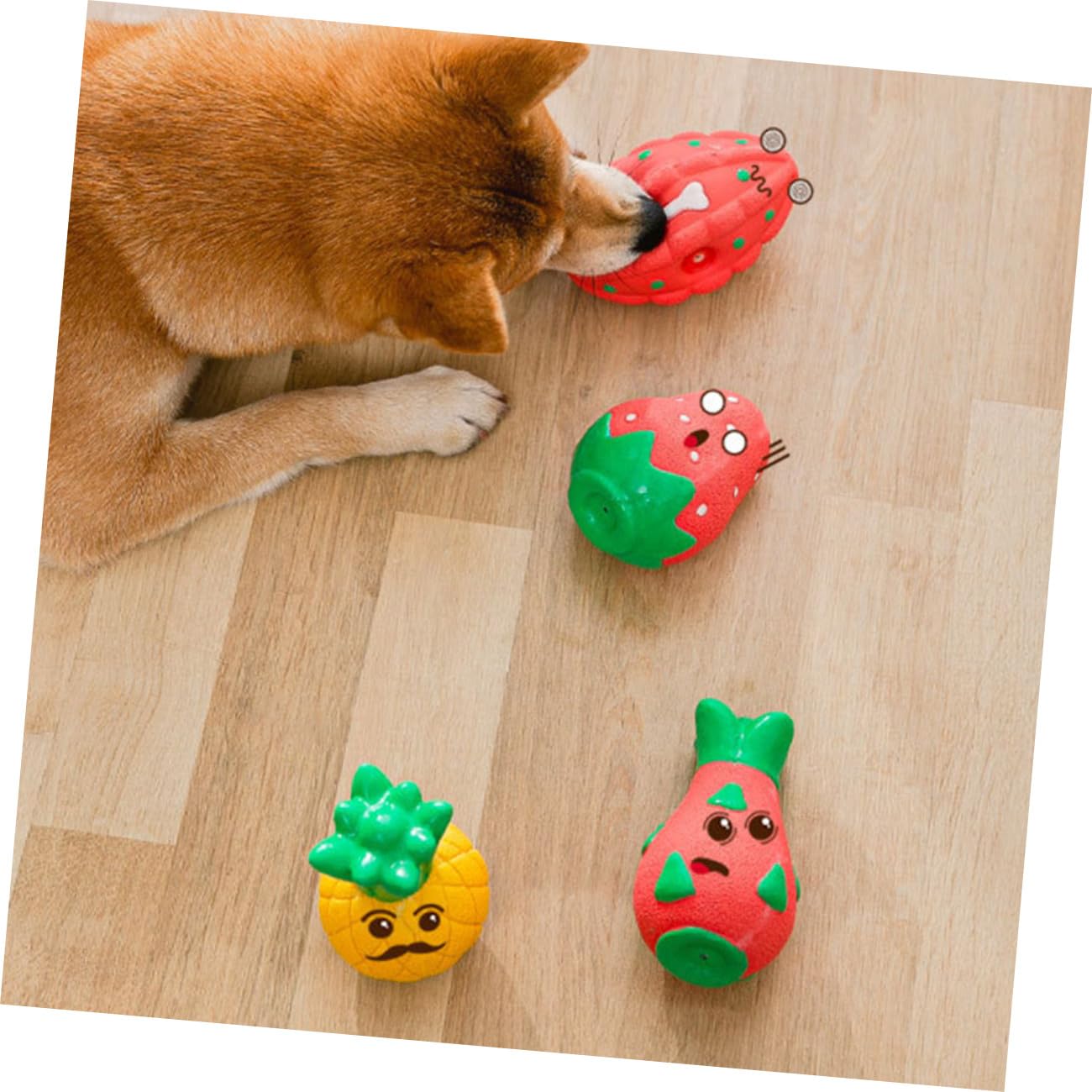 Beaupretty Lot De 5 Jouets Interactifs Et Résistants pour Chiens À Mâcher Portables en Forme De Fruit Adorable