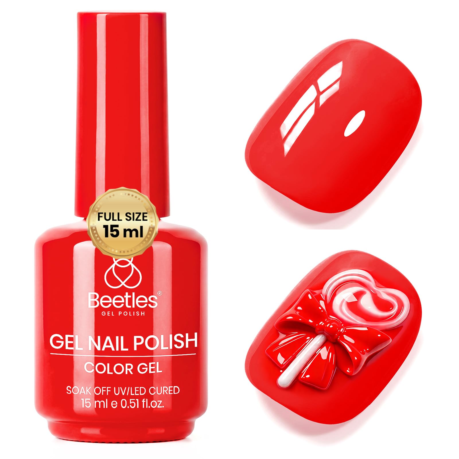 Beetles Gel Polish My Signature 15ML/0.51Fl Oz | Bright Red Gel Nail Polish for Summer Nails Art - main product image
