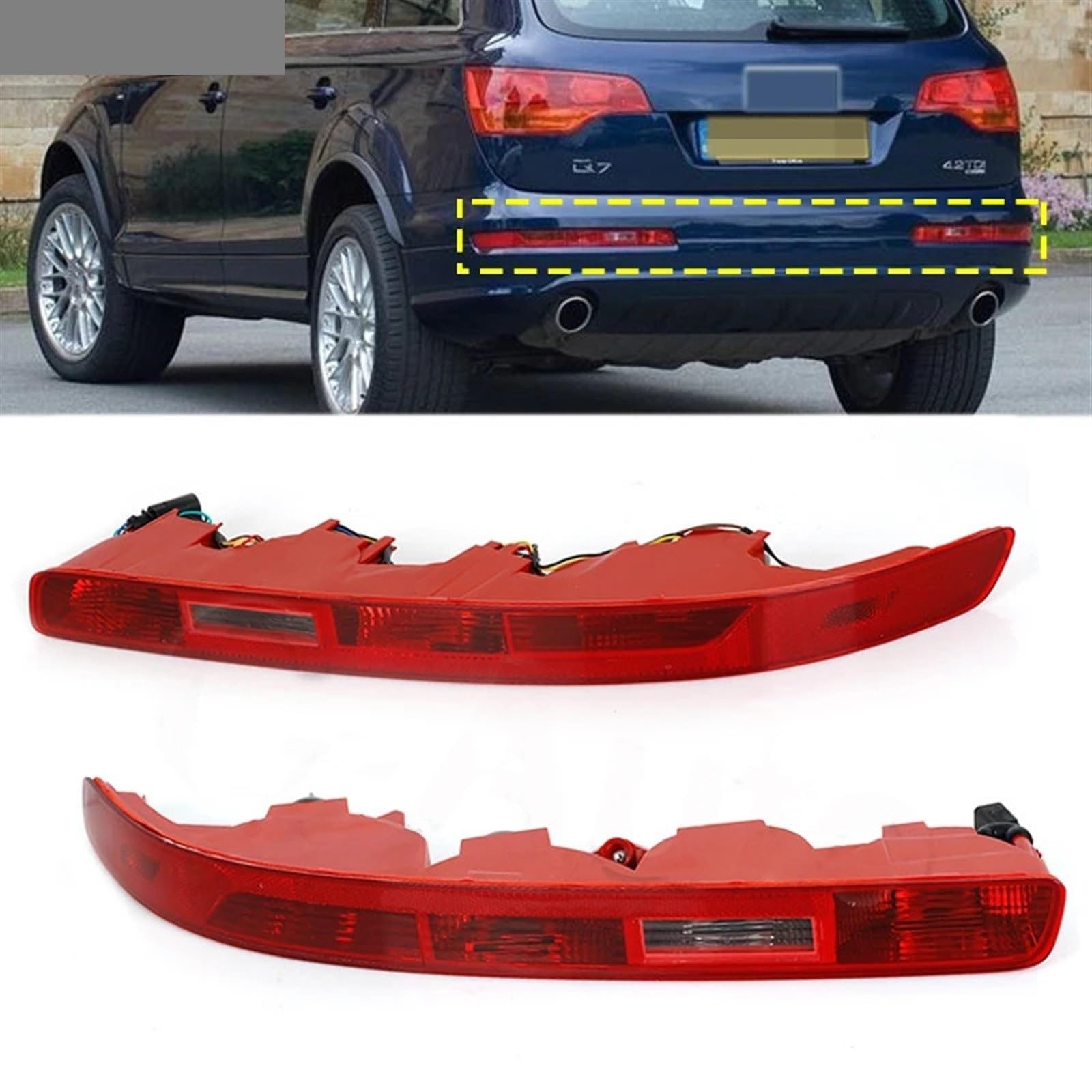 Windzerdong Car Rear Bumper Tail Stop Light Reverse Light Left&Right Side Fog Lamp Signal Light For audis Q7 2006 2007 2008 2009-2015(Only 1 Right)