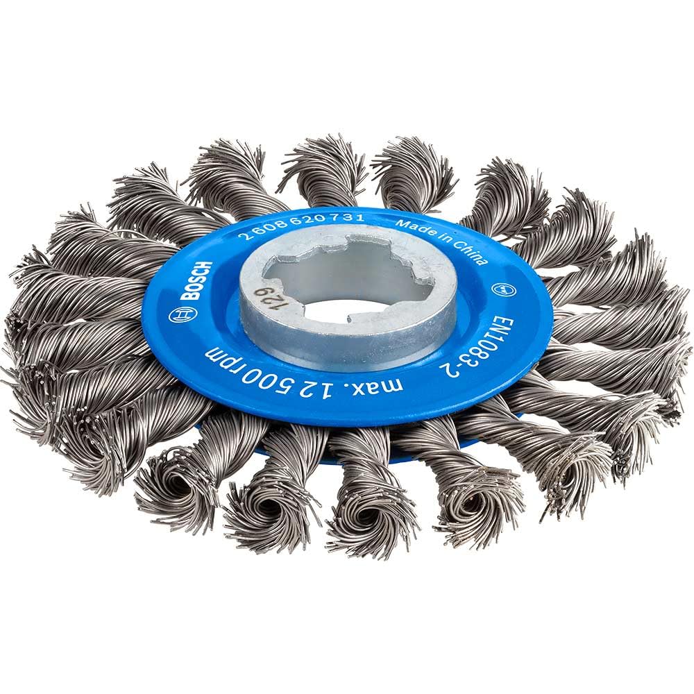 Bosch Professional Heavy - Rueda de alambre trenzado (para metales, X-LOCK, Ø 115 mm, grosor del alambre 0,5 mm), Negro