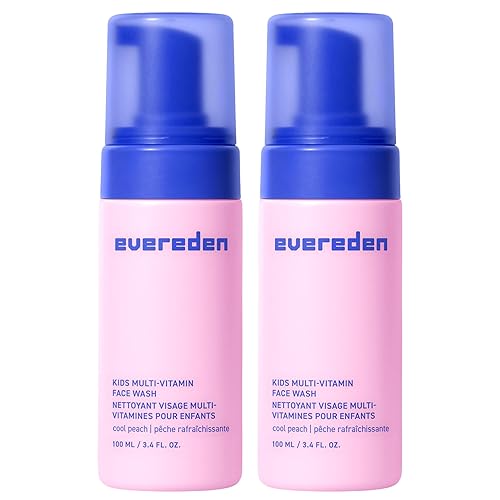 Evereden Lavado facial para niños melocotón fresco, 3.4 onzas líquidas, cuidado suave de la piel, ingredientes no tóxicos y limpios, cuidado de la