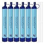 Personal Water Filter Straw Outdoor Portable Filtration Emergency Survival Gear Water Solutions Tactical Gear for Hiking Camping Accessories Travel Hunting Fishing Outing Backpacking (6 Pack)