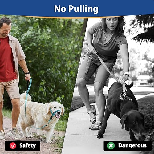 Miniatura 7 de BARKLESS Collar de cabeza de perro, cuello halter reflectante para perros pequeños, medianos y grandes con acolchado suave, arnés de boca sin