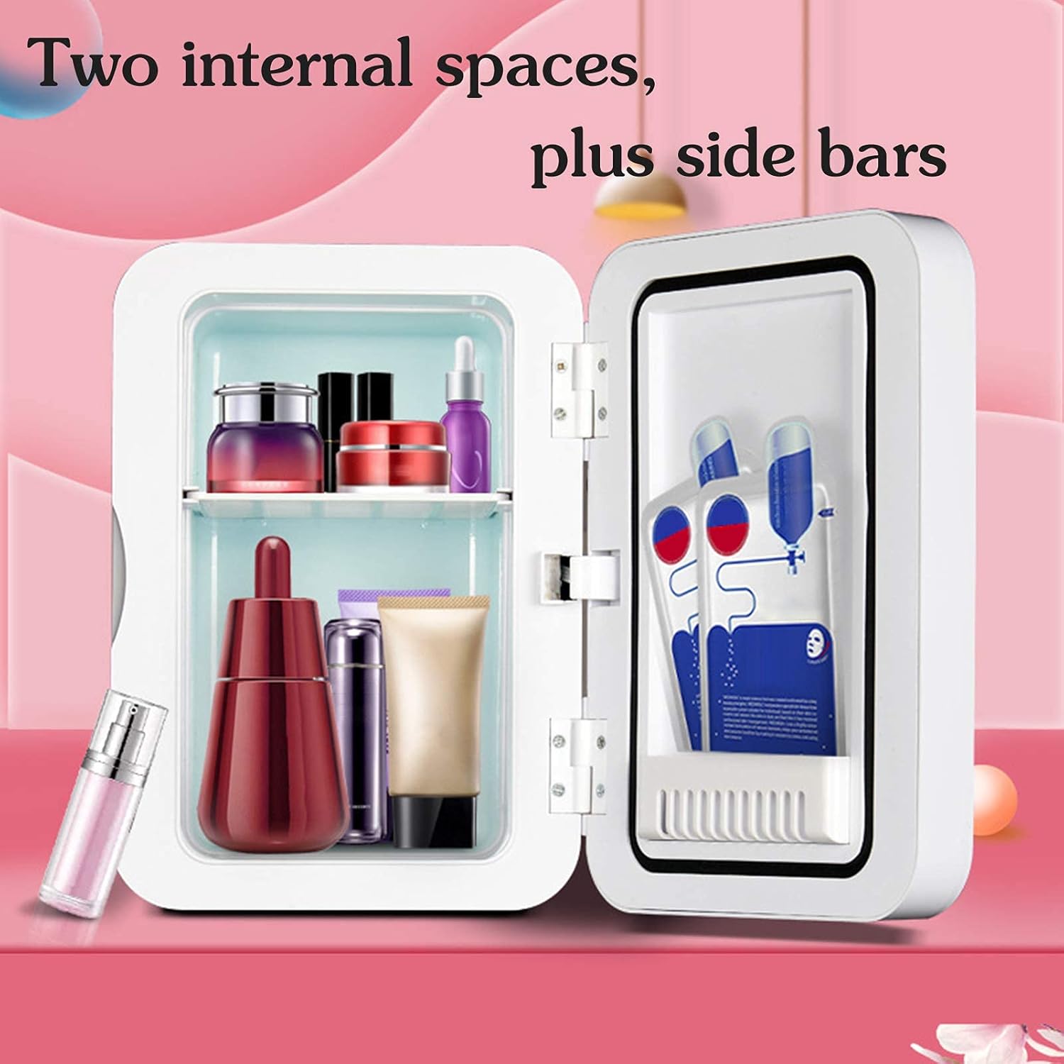 TWSOUL Frigorifero piccolo mini frigorifero 8 litri con regolazione della temperatura portatile termoelettrico e scalda per camera da letto, cosmetici, latte materno, ufficio e viaggi