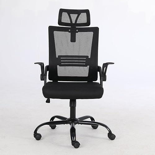 Silla de oficina  Silla ergonómica de escritorio de oficina, silla de computadora de malla con respaldo medio, cómodo soporte lumbar, silla de