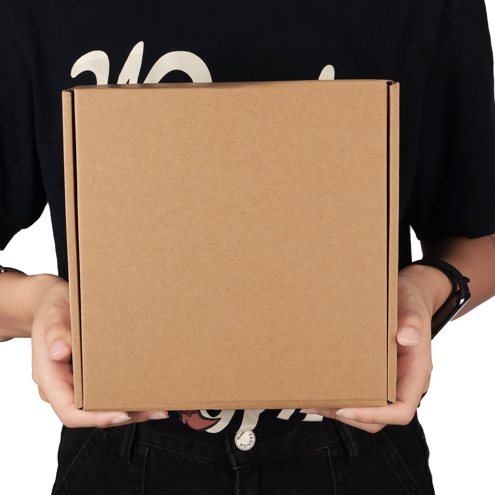 8x8x4 Versandkartons 6er Set, kleine Pappkartons zum Verpacken, braune Versandkartons für Kleinunternehmen
