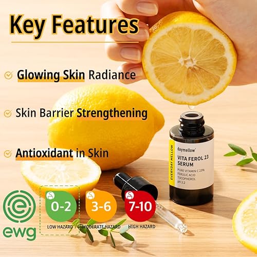 Miniatura 2 de daymellow Vita Ferol 23 Serum 0.67fl.oz/0.7 fl oz, suero facial de vitamina C, vitamina C 23%, centella, glutatión, iluminador, para pieles