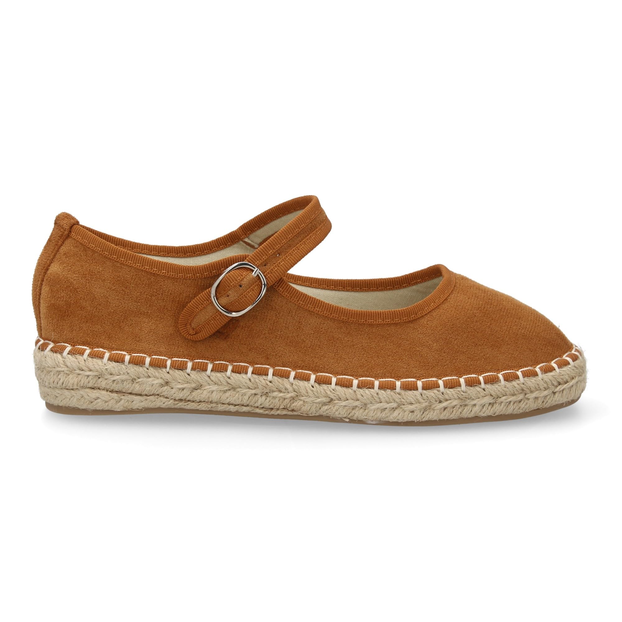 shoes&blues.es Bailarina Alpargata de Mujer con Yute, Comodas, Diseno Moderno con Punta Redonda y Cierre de Hebilla para un Ajuste Comodo, Ideales para Primavera-Verano.