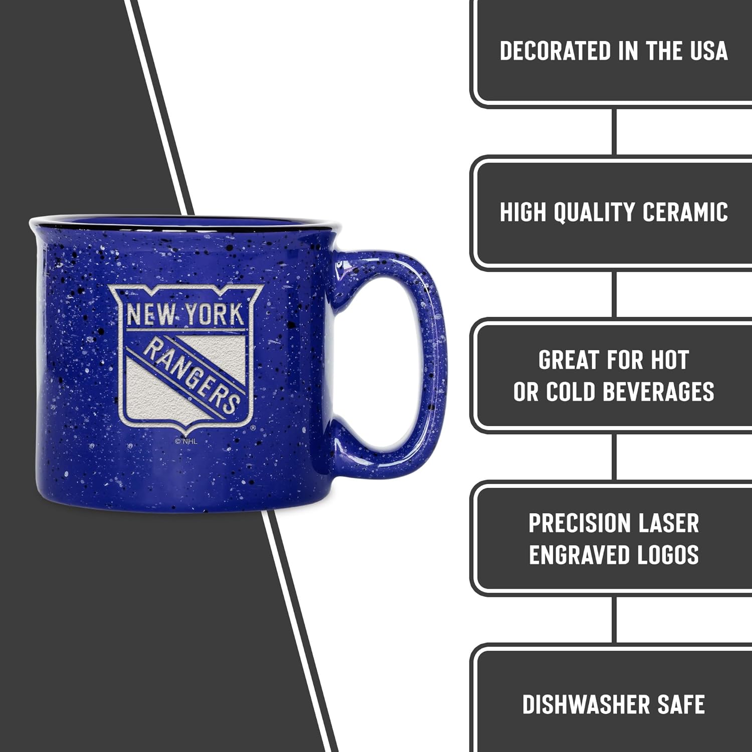 Rico Industries NHL Hockey Speckle 12oz Laser Engraved Campfire Mug - Image 7