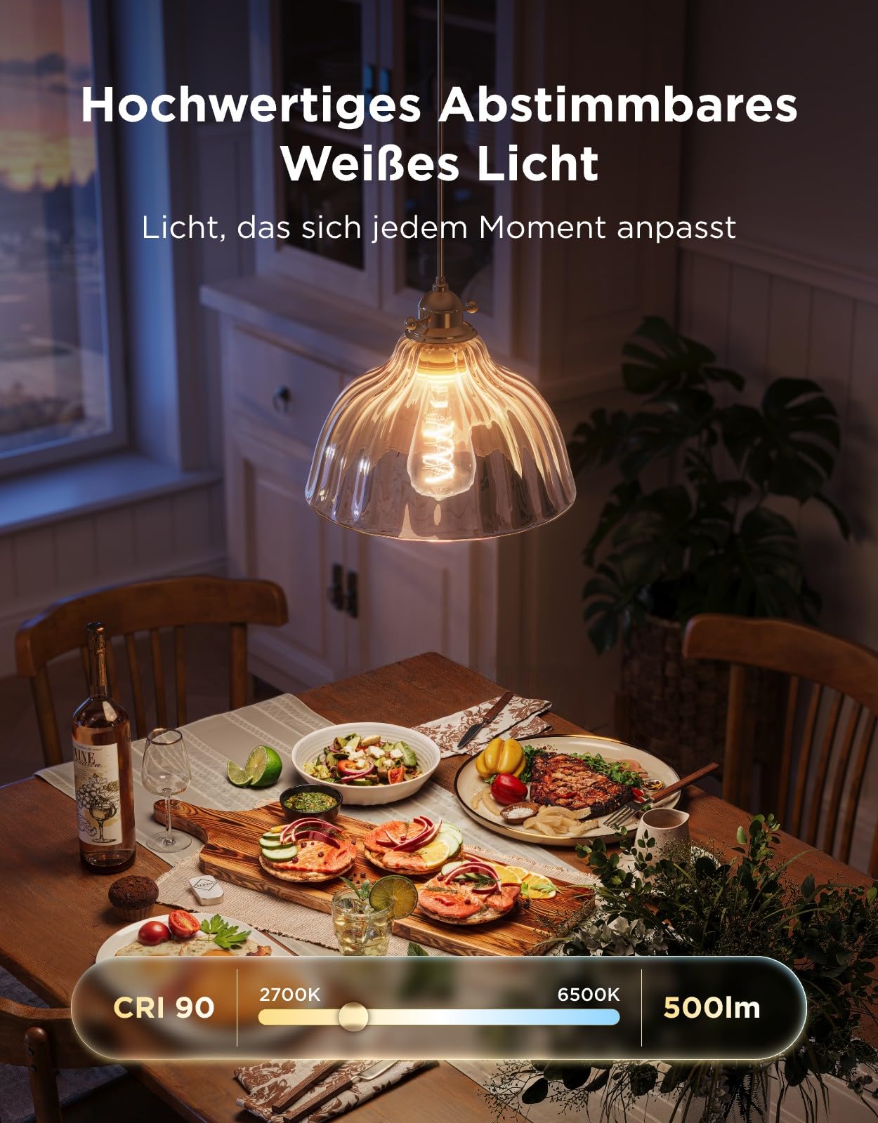Govee Smart Edison Glühbirne E27 RGBWW LED Lampe ST64 Kompatibel mit Matter und Google Assistant 500lm COB Dimmbar 16 Mio. DIY-Farben Filament Bulbs Vintage-Deko 2 Stück