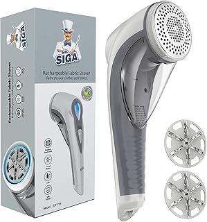 MR.SIGA Lint Remover and Fabric Shaver with 2 Speeds, Rechargeable Electric Lint Fuzz Remover with 2 Replaceable Upgraded ...