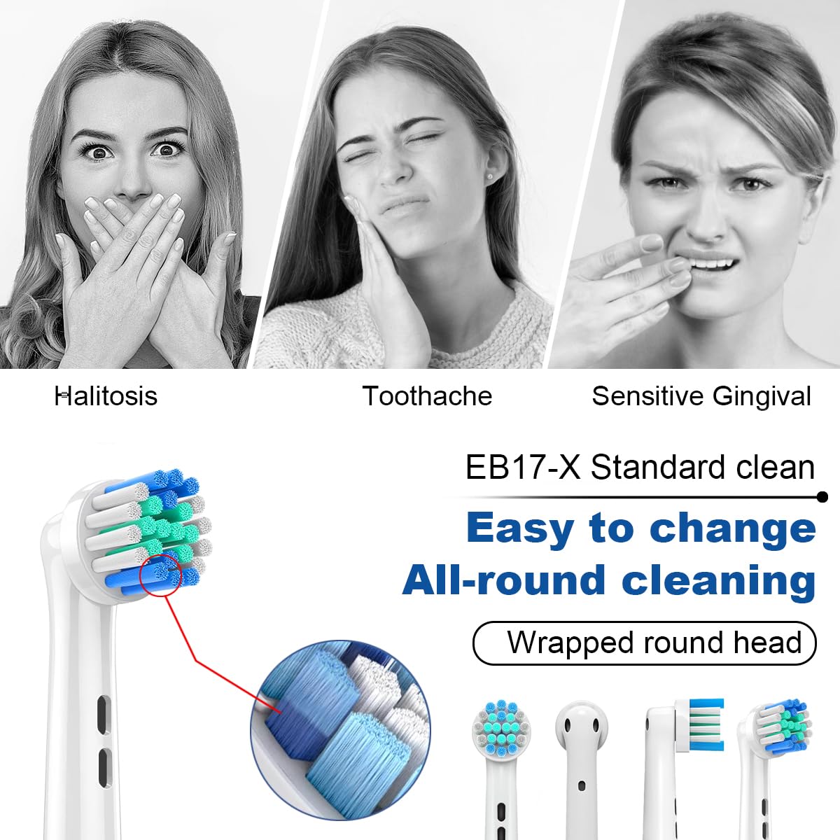 Lot De 4 Têtes De Rechange Pour Brosse à Dents électrique Braun Oral-B - Génériques Neuves
