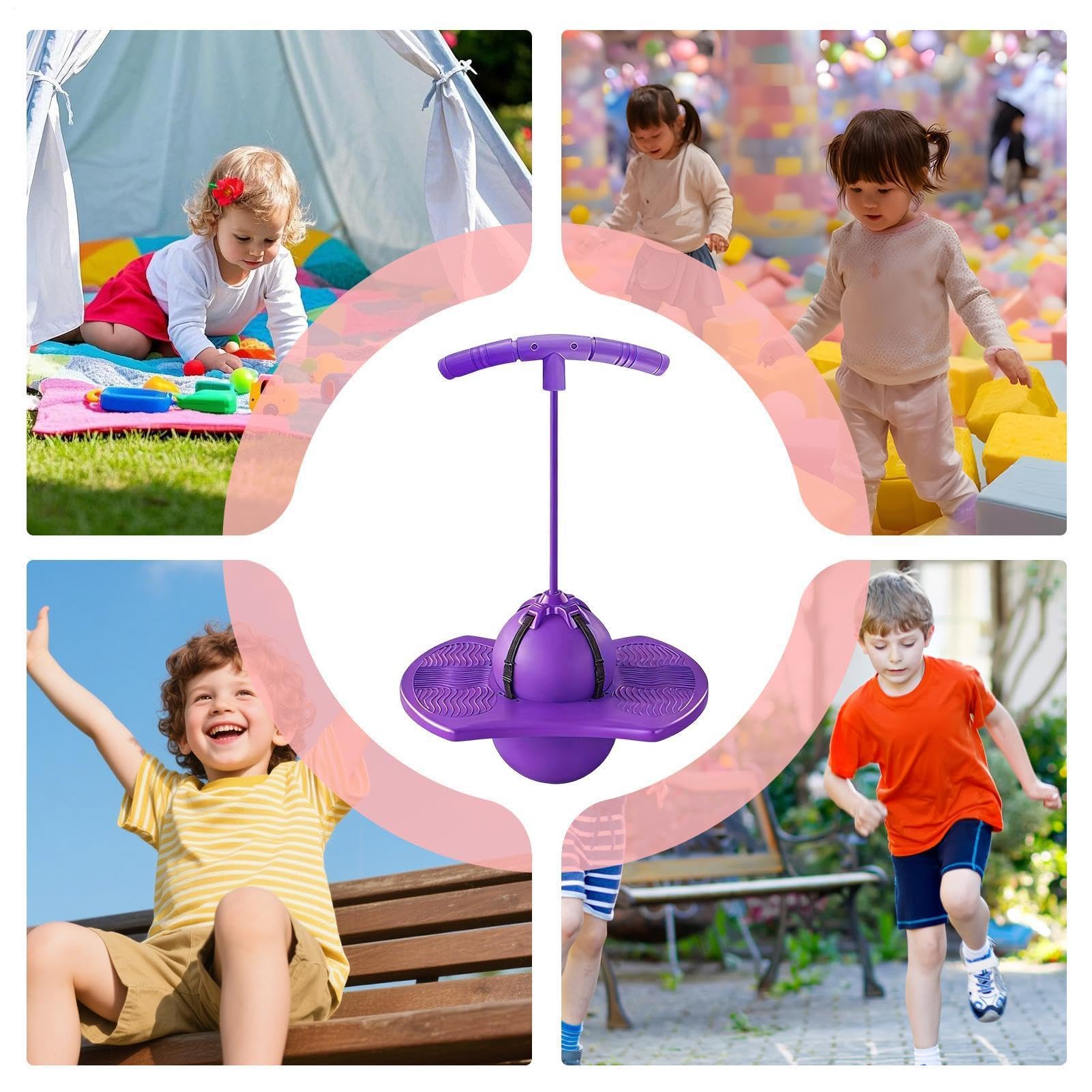 Genérico juguete saltador – antideslizante elástico y – juguetes deportivos con bandeja rebotando, para niños, niñas, sala de juegos, parque deportivo, camping, cumpleaños, fiesta