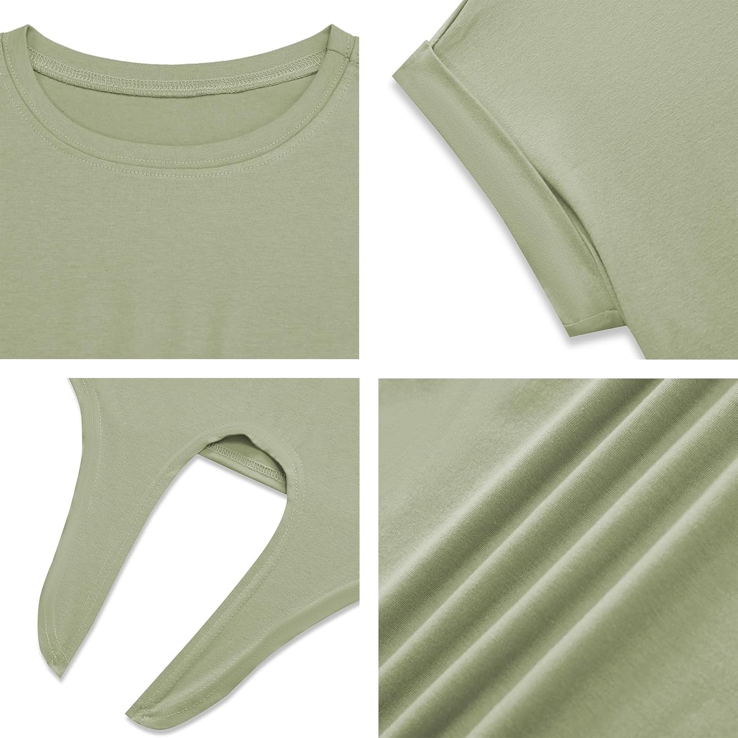 Womens Tie Knot Front Cropped T-Shirt Summer Casual Crew Neck Rolled Short Sleeve Crop Tops Tees - Image 4