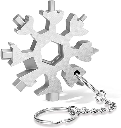 SEAHAVEN Snowflakes Multitools 18 in 1 Multi Tools for Small Keychain Pocket Size Handy Tools for Home Office Cycling Tools Bottle Opener