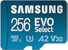 SAMSUNG EVO Select Micro SD-Memory-Card + Adapter, 256GB microSDXC 130MB/s Full HD & 4K UHD, UHS-I, U3, A2, V30, Expanded Storage for Android Smartphones, Tablets, Nintendo-Switch (MB-ME256KA/AM)