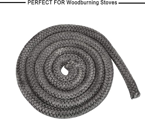 Miniatura 3 de Stanbroil Junta para estufa de leña, sello de cuerda de fibra de vidrio impregnado de grafito de 34 x 84 pulgadas y kit de junta de cemento de alta