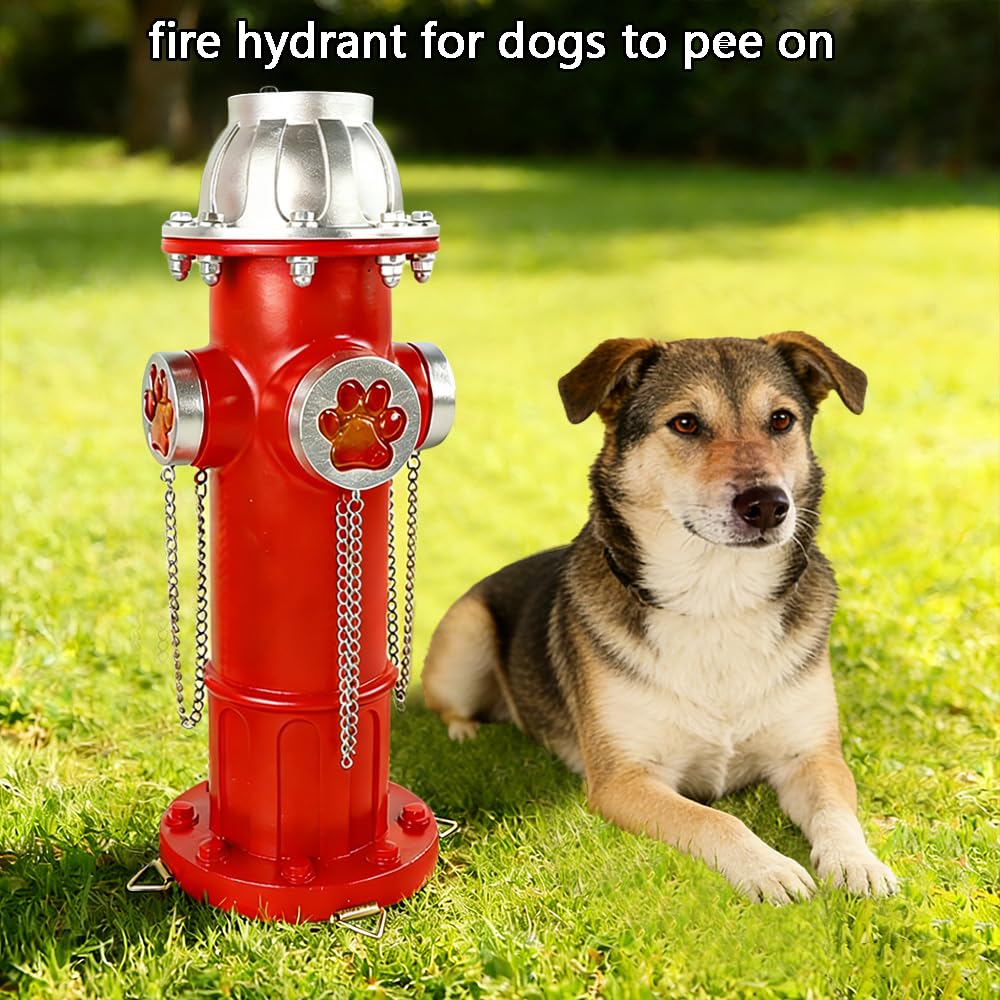 Solarbetriebener Hunde-Feuer-Hydrant für den Außenbereich, Feuerhydrant für Hunde zum Pinkeln, mit Hundepfotenabdruck-Design, perfekter künstlicher Feuer-Hydrant für einfaches