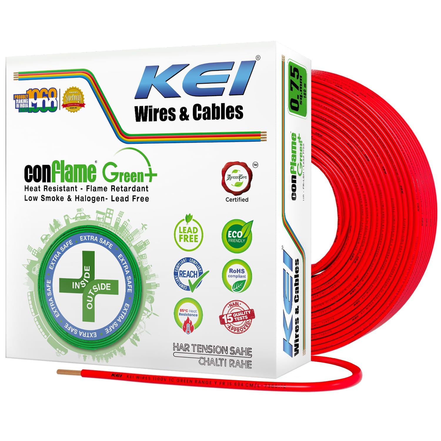 KEI Conflame Green Plus Wire - 90m Red -25 KEI Conflame Green Plus Wire - 90m Red -25