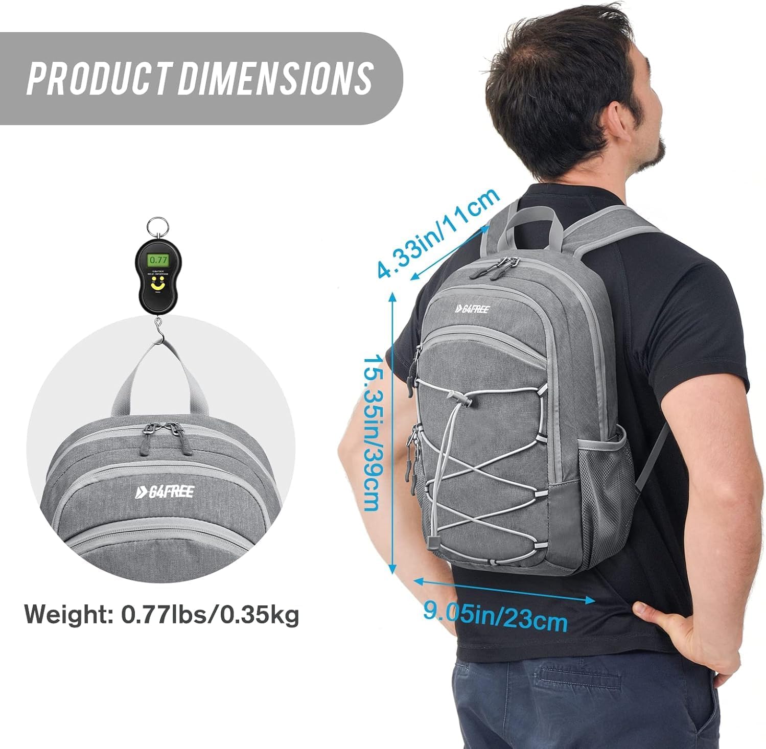 G4Free 12L/20L Small Hiking Backpack RFID Mini Rucksack Compact Multipurpose Daypacks for Men Women Camping Walking Daytrip Travel, Light Grey, 12l, Daypacks - Image 7